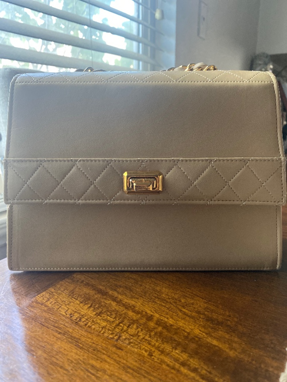 Chanel Trapezoid Beige Flap Bag
